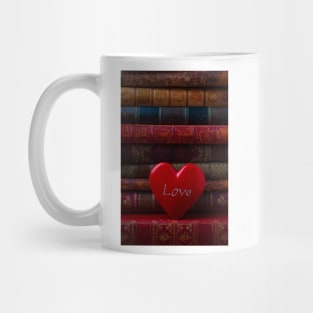 Love Old Books heart Mug